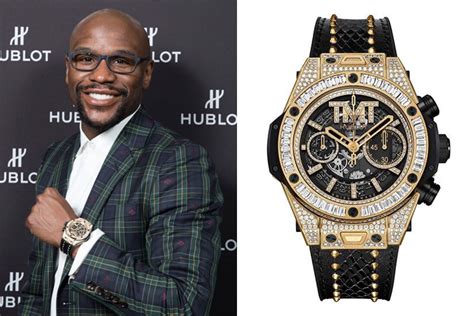 why does mayweather wear a hublot pants|floyd mayweather yellow gold watch.